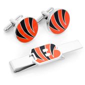 Cincinnati Bengals Cufflinks And Tie Bar Gift Set