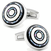 Circular Pavement Mosaic Mother Of Pearl Cufflinks