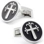 Classic Black Cross Paint Cufflinks