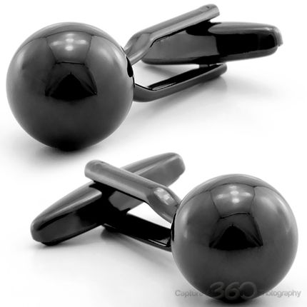 Classic Silver Black Dot Cufflinks