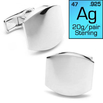 Classic Silver Engravable Cufflinks