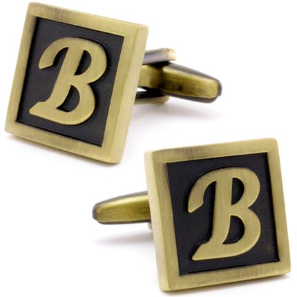 Classic Yellow Letter B Cufflinks