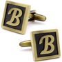 Classic Yellow Letter B Cufflinks