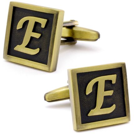 Classic Yellow Letter E Cufflinks
