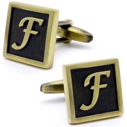 Classic Yellow Letter F Cufflinks