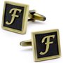 Classic Yellow Letter F Cufflinks