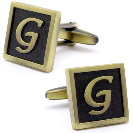 Classic Yellow Letter G Cufflinks