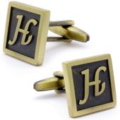 Classic Yellow Letter H Cufflinks