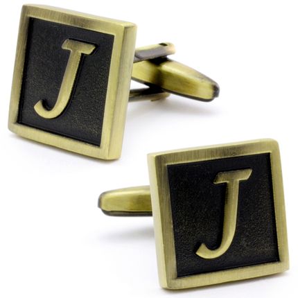 Classic Yellow Letter J Cufflinks