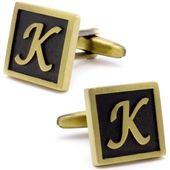 Classic Yellow Letter K Cufflinks
