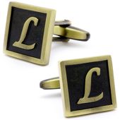 Classic Yellow Letter L Cufflinks