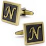 Classic Yellow Letter N Cufflinks