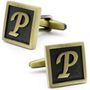 Classic Yellow Letter P Cufflinks