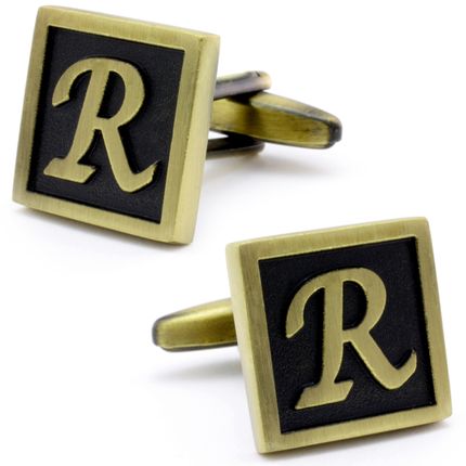 Classic Yellow Letter R Cufflinks