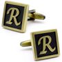 Classic Yellow Letter R Cufflinks