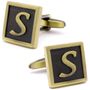 Classic Yellow Letter S Cufflinks