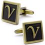 Classic Yellow Letter V Cufflinks