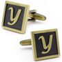 Classic Yellow Letter Y Cufflinks