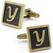 Classic Yellow Letter Y Cufflinks