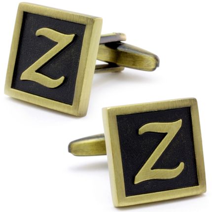 Classic Yellow Letter Z Cufflinks