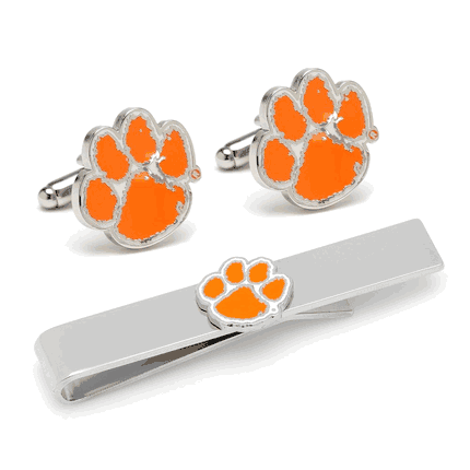 Clemson University Tigers Cufflinks & Tie Bar Gift Set