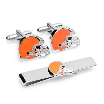 Cleveland Browns Cufflinks And Tie Bar Gift Set