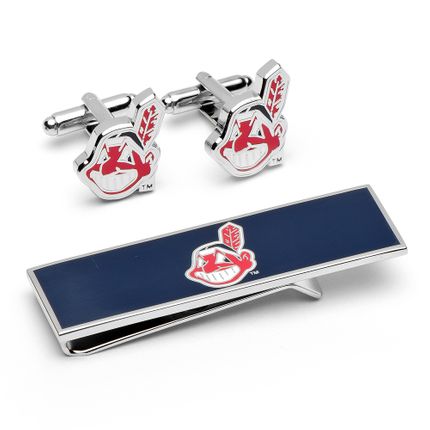 Cleveland Indians Cufflinks And Money Clip Gift Set