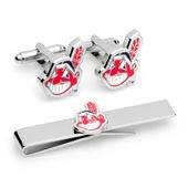 Cleveland Indians Cufflinks And Tie Bar Gift Set
