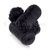 Coal Black Silk Knot Log Cuff Links