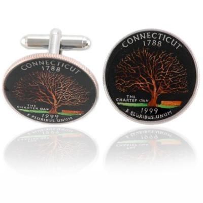 Connecticuter Quarter Coin Cuff Links