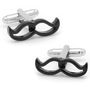 Cool Cut Black Moustache Cufflinks-CLI-CC-MST-BK