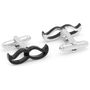 Cool Cut Black Moustache Cufflinks-CLI-CC-MST-BK