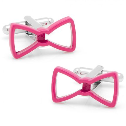 Cool Cut Pink Bow Tie Cufflinks-CLI-CC-BWT-PK