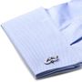 Cool Cut Silver Moustache Cufflinks-CLI-CC-MST-SL