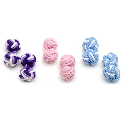 Cotton Candy Silk Knot Cufflinks