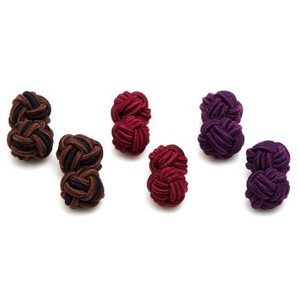 Crisp Fall Silk Knot Cufflinks