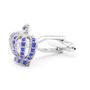 Crown Blue Crystal Cufflinks