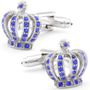 Crown Blue Crystal Cufflinks