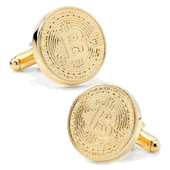 Crypto Bitcoin Debossed Cufflink