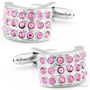 Curved Pink Cz Crystal Cufflinks