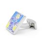 Cute Paint Flower Cufflinks In Blue