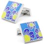 Cute Paint Flower Cufflinks In Blue