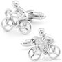 Cycling Bicycle Silver Cufflinks