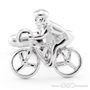 Cycling Bicycle Silver Cufflinks