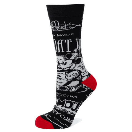 D100 Steamboat Willie Vintage Black Socks