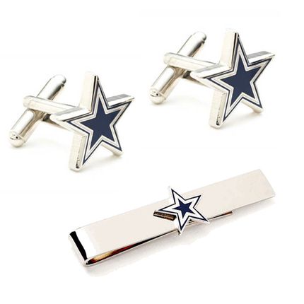 Dallas Cowboys Cufflinks And Tie Bar Gift Set