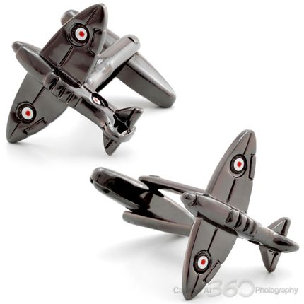 Dark silver Fighter Aircraft Cufflinks
