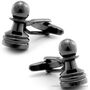 Dark Silver Pawn Chess Cufflinks