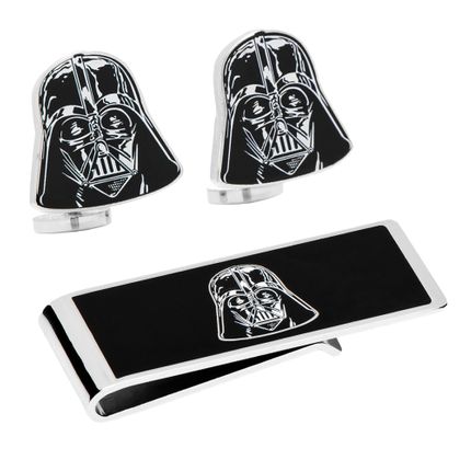 Darth Vader Head Cufflinks and Money Clip Gift Set