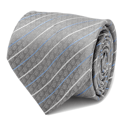 Darth Vader Modern Stripe Gray Mens Tie